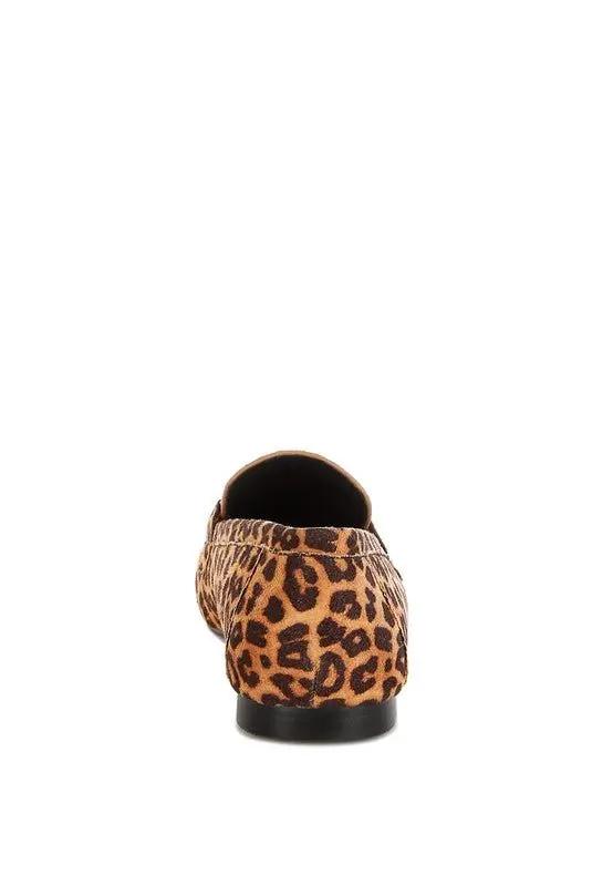Meopa Horsebit Studs Leopard Print Loafers for Women - Love Salve
